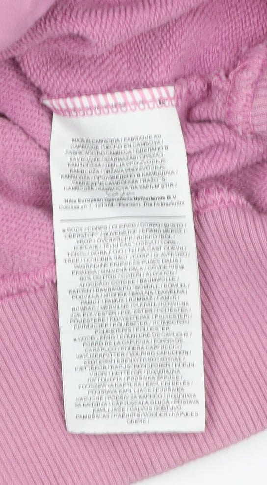 Nike Air Womens Pink Pullover Hoodie L Cotton Blend Relaxed Fit