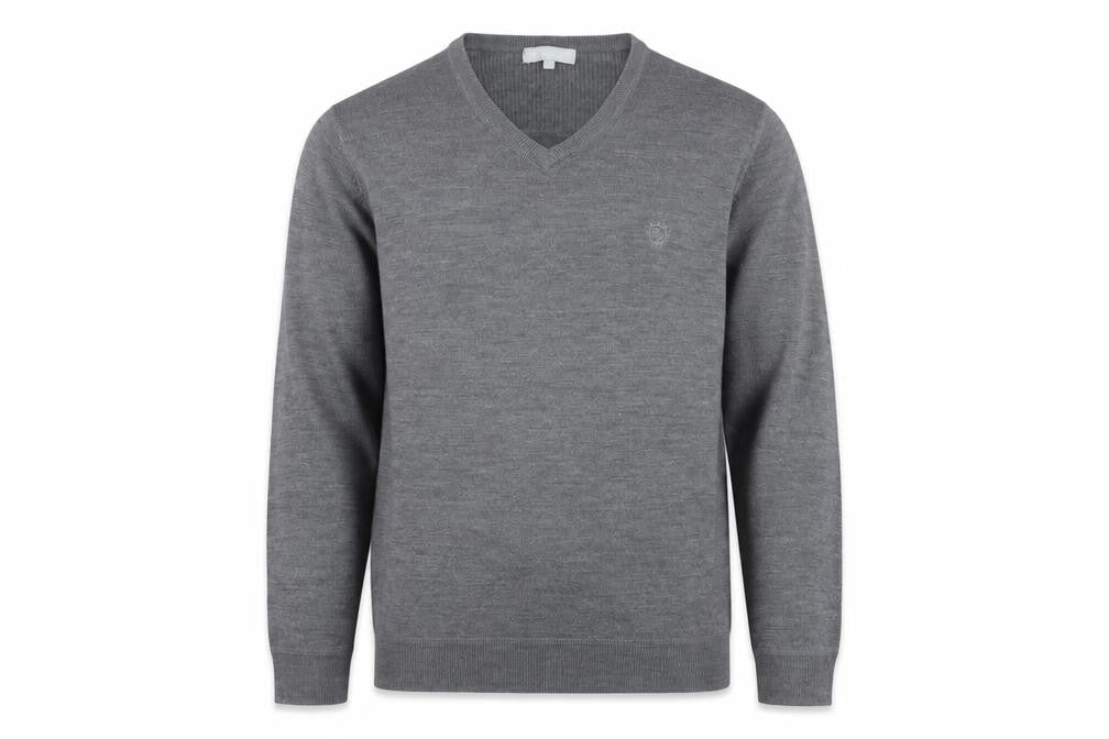 Red Herring Men's Grey V-Neck Acrylic Jumper XL Regular Fit