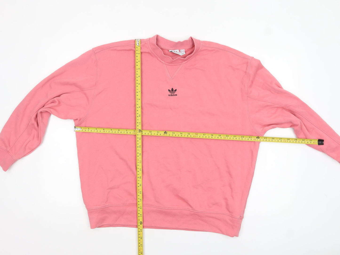 Adidas Women Pink Crew Neck Pullover Sweatshirt Size 8 Cotton Blend