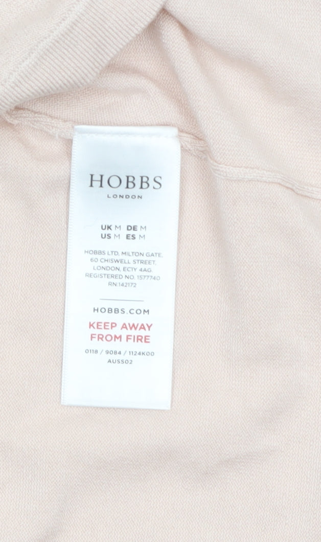 Hobbs Women Beige Knit 3/4 Sleeve Open Cardigan M