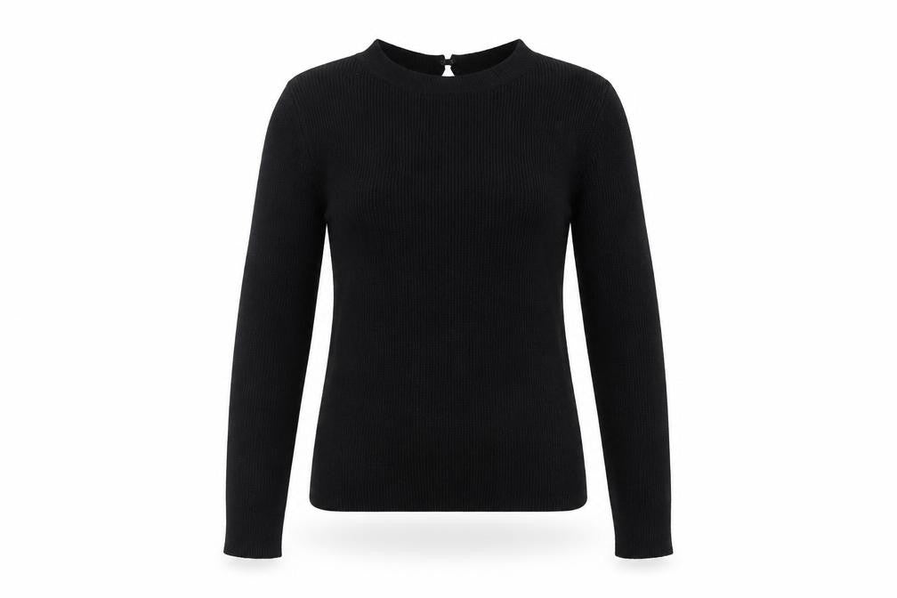 Lipsy Women Black Slim Fit Ribbed High Neck Long Sleeve Jumper Size 10