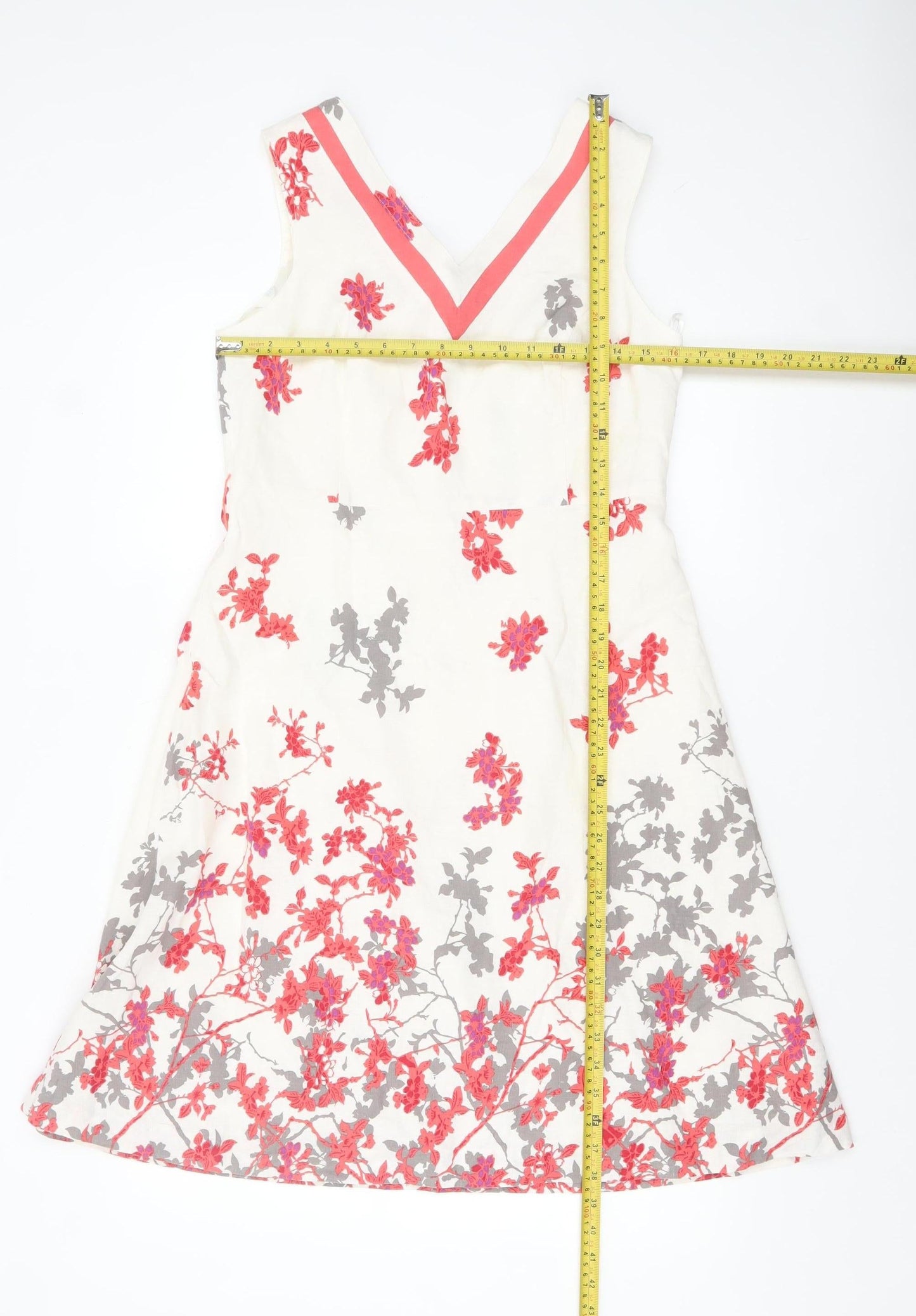 Klass Collection Women's Ivory Floral A-Line Dress Size 12