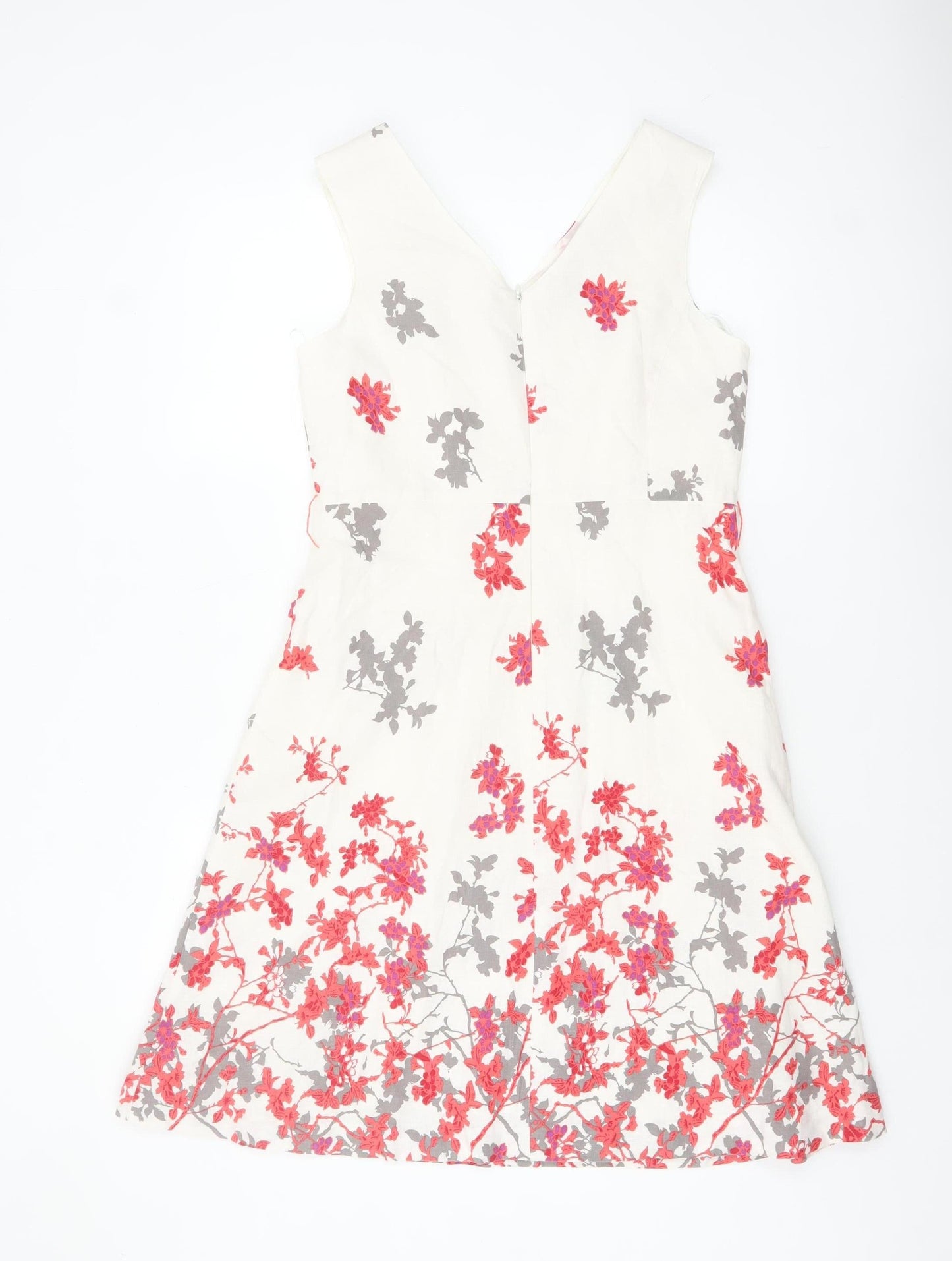 Klass Collection Women's Ivory Floral A-Line Dress Size 12