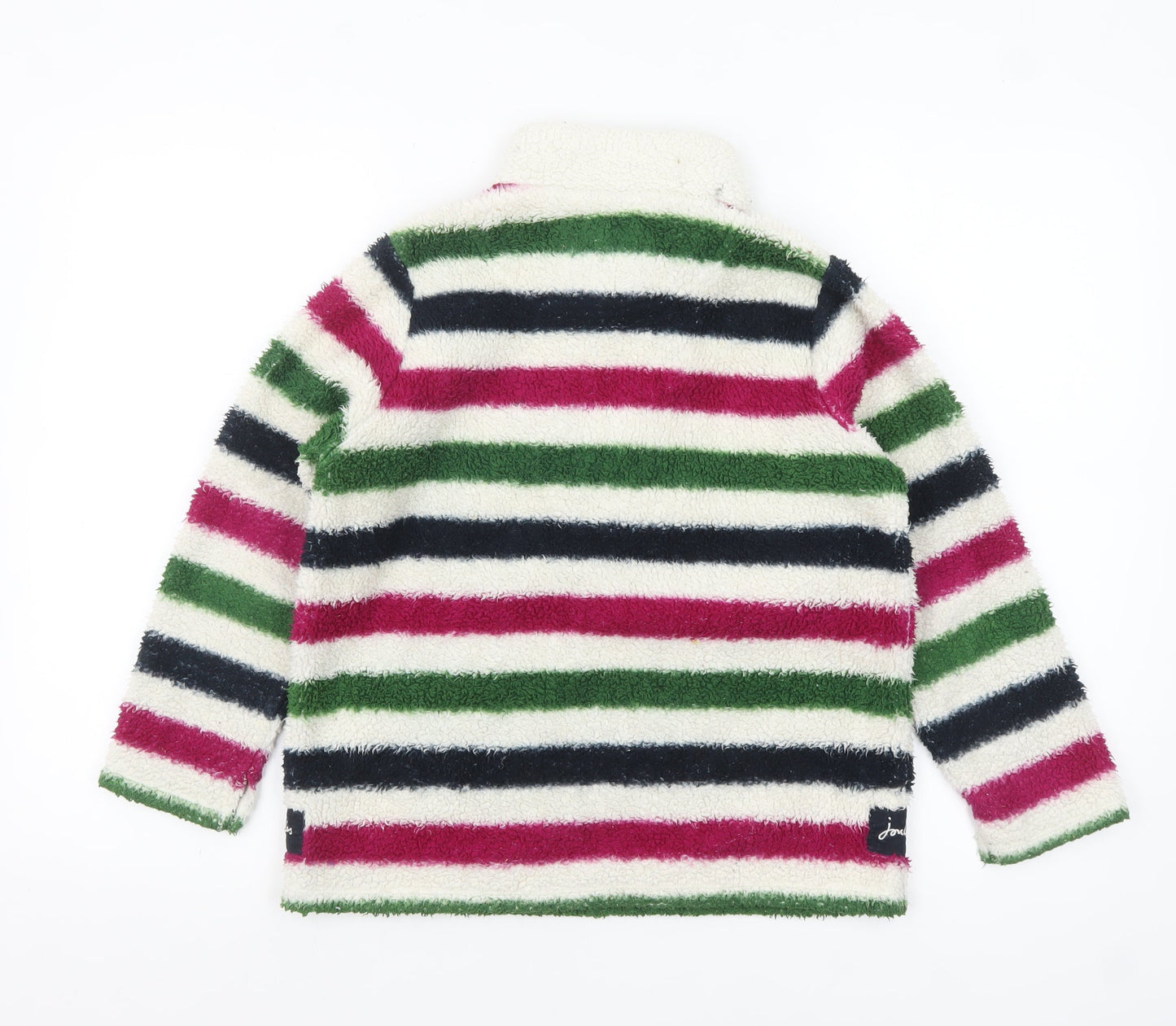 Joules Girls Multicoloured Striped Fleece 1/4 Zip Pullover Sweatshirt 9-10 Years