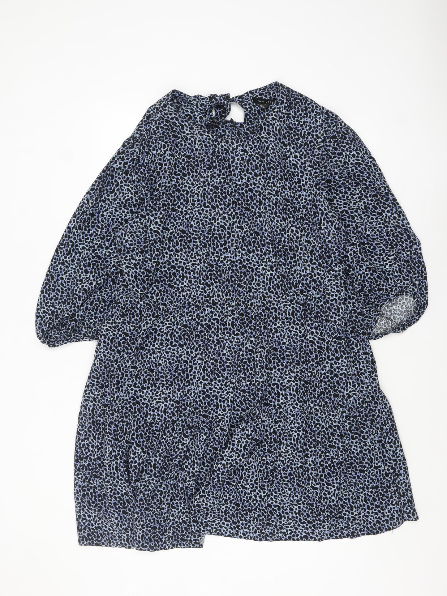New Look Women's Blue Animal Print Shift Dress Size 16