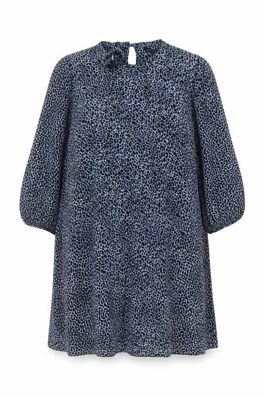 New Look Women's Blue Animal Print Shift Dress Size 16