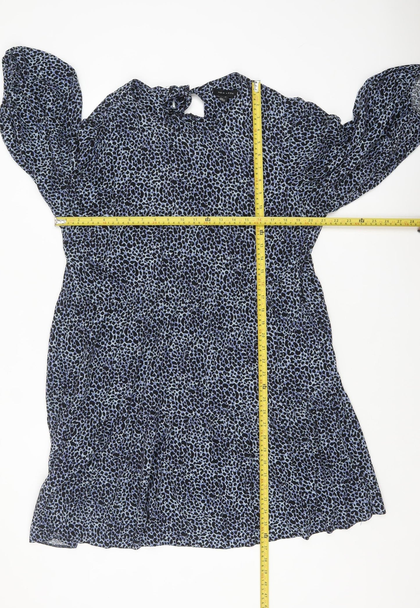 New Look Women's Blue Animal Print Shift Dress Size 16