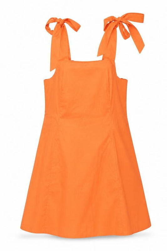 Topshop Petite Orange Cotton A-Line Short Dress UK 8