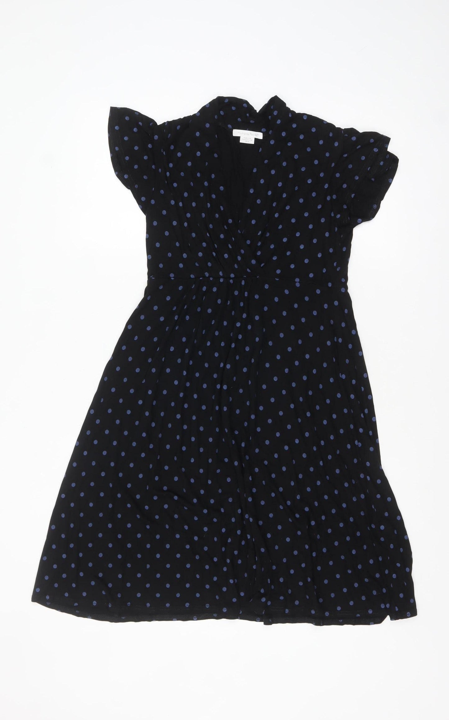 Mamas & Papas Women's Black Polka Dot A-Line Dress UK 10