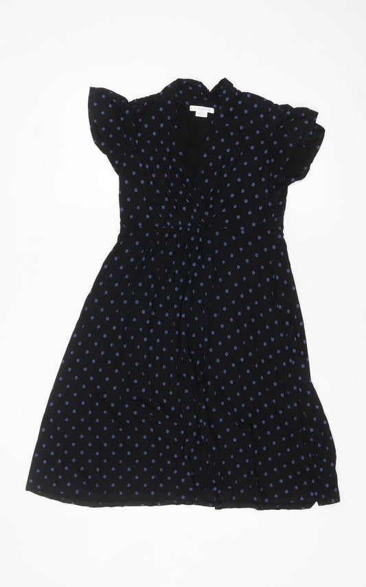 Mamas & Papas Women's Black Polka Dot A-Line Dress UK 10