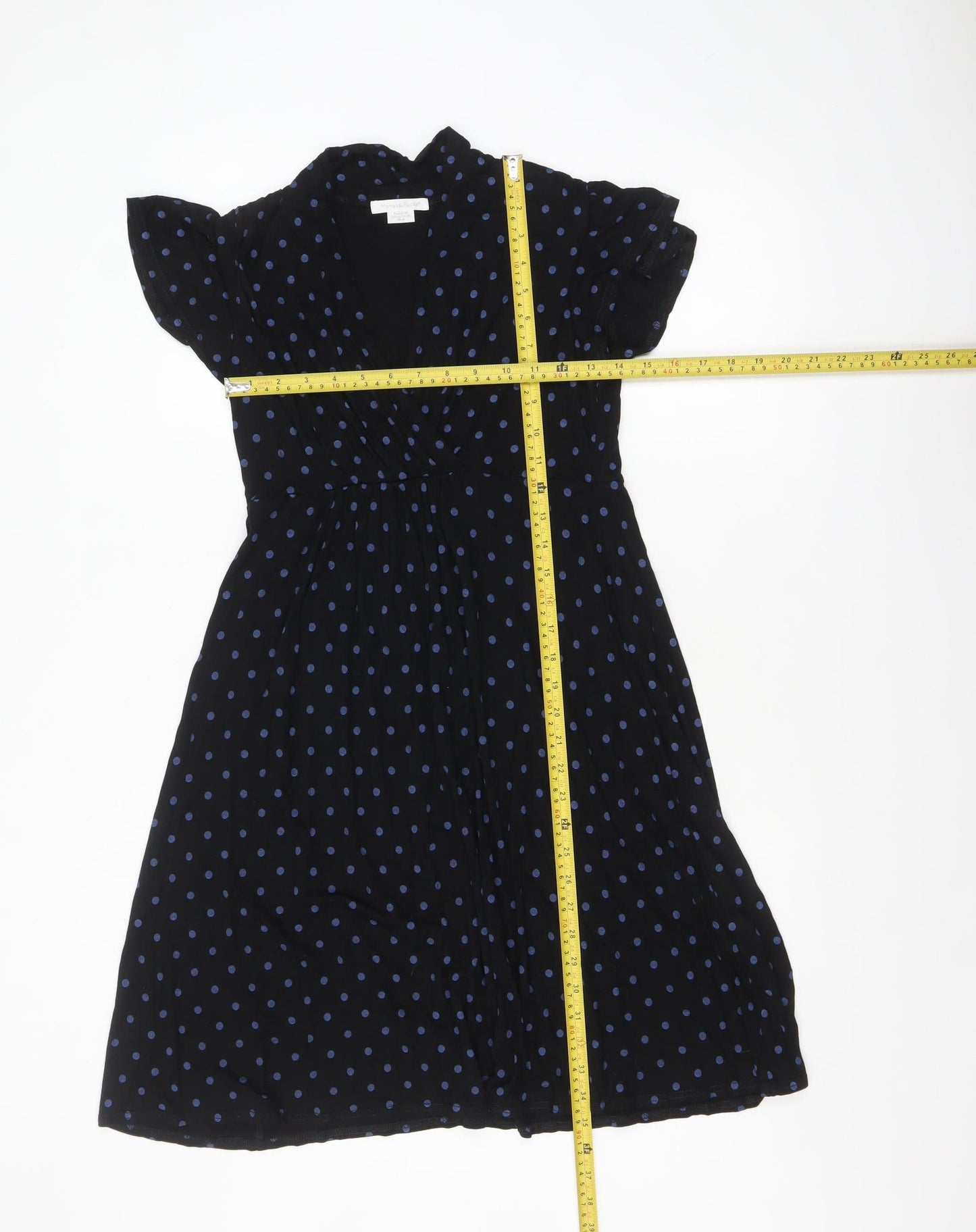 Mamas & Papas Women's Black Polka Dot A-Line Dress UK 10