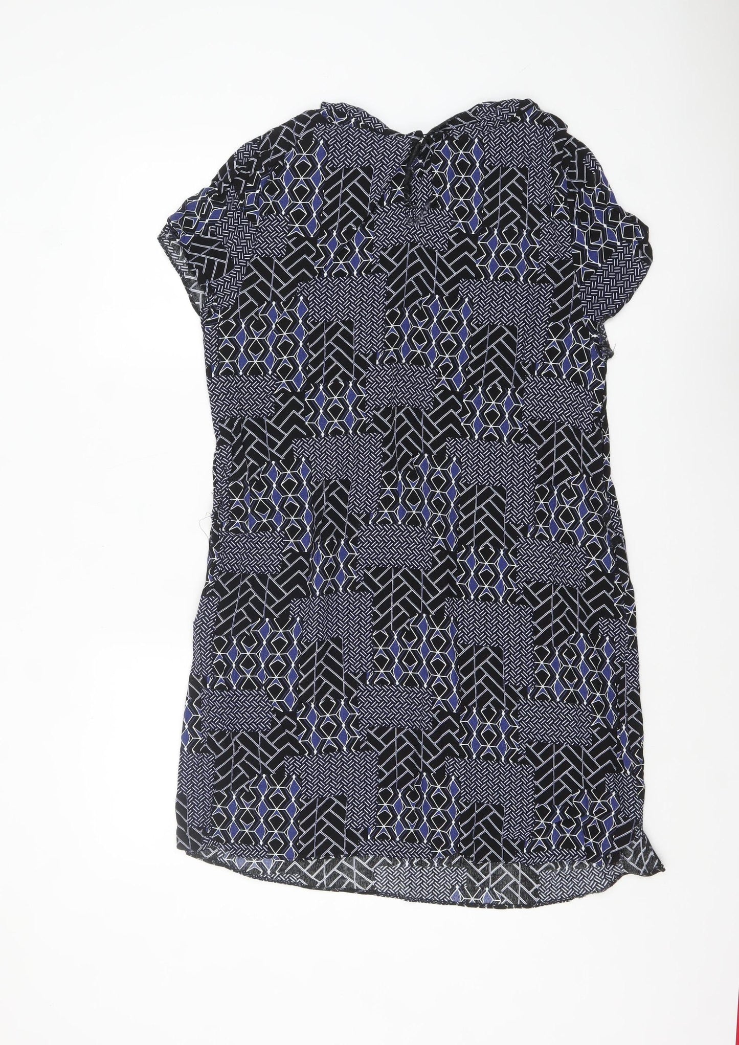 New Look Women's Black Geometric Shift Dress Size 14