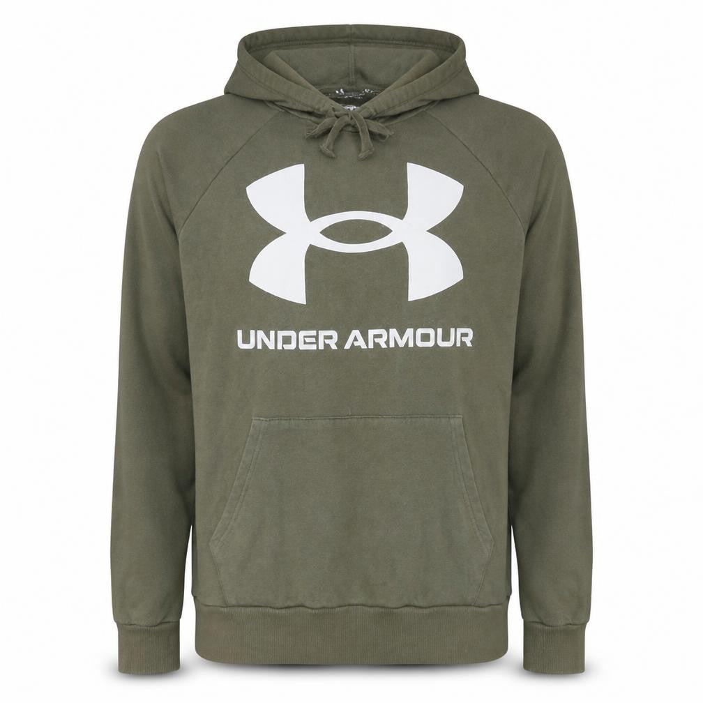 Under Armour Men's Green Pullover Hoodie L Relaxed Fit Sportswear