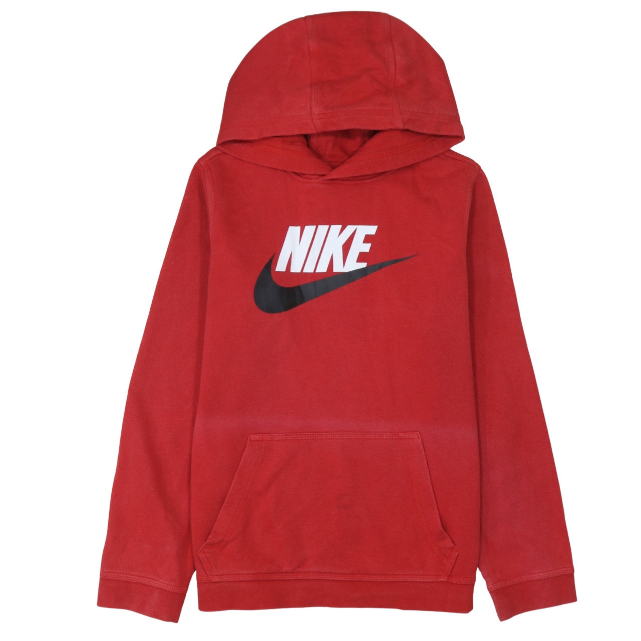 Nike Boys Red Pullover Hoodie XL 158-170cm Logo Fleece Sweatshirt