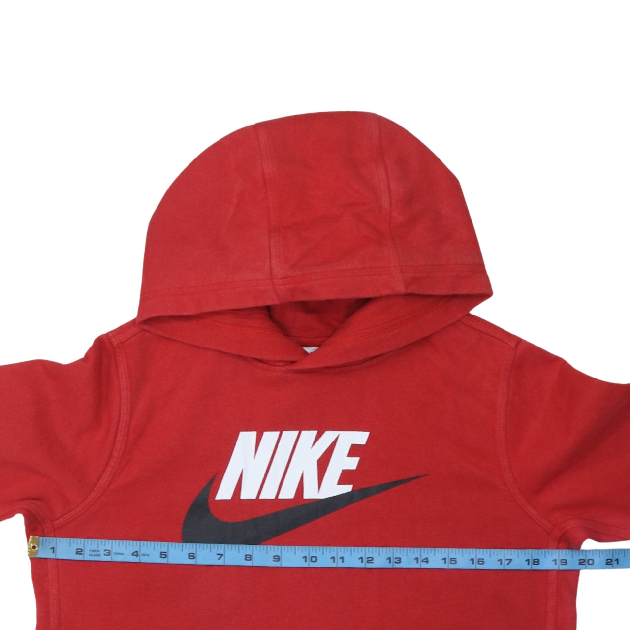 Nike Boys Red Pullover Hoodie XL 158-170cm Logo Fleece Sweatshirt