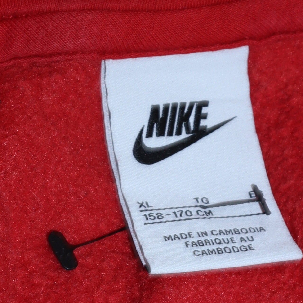 Nike Boys Red Pullover Hoodie XL 158-170cm Logo Fleece Sweatshirt