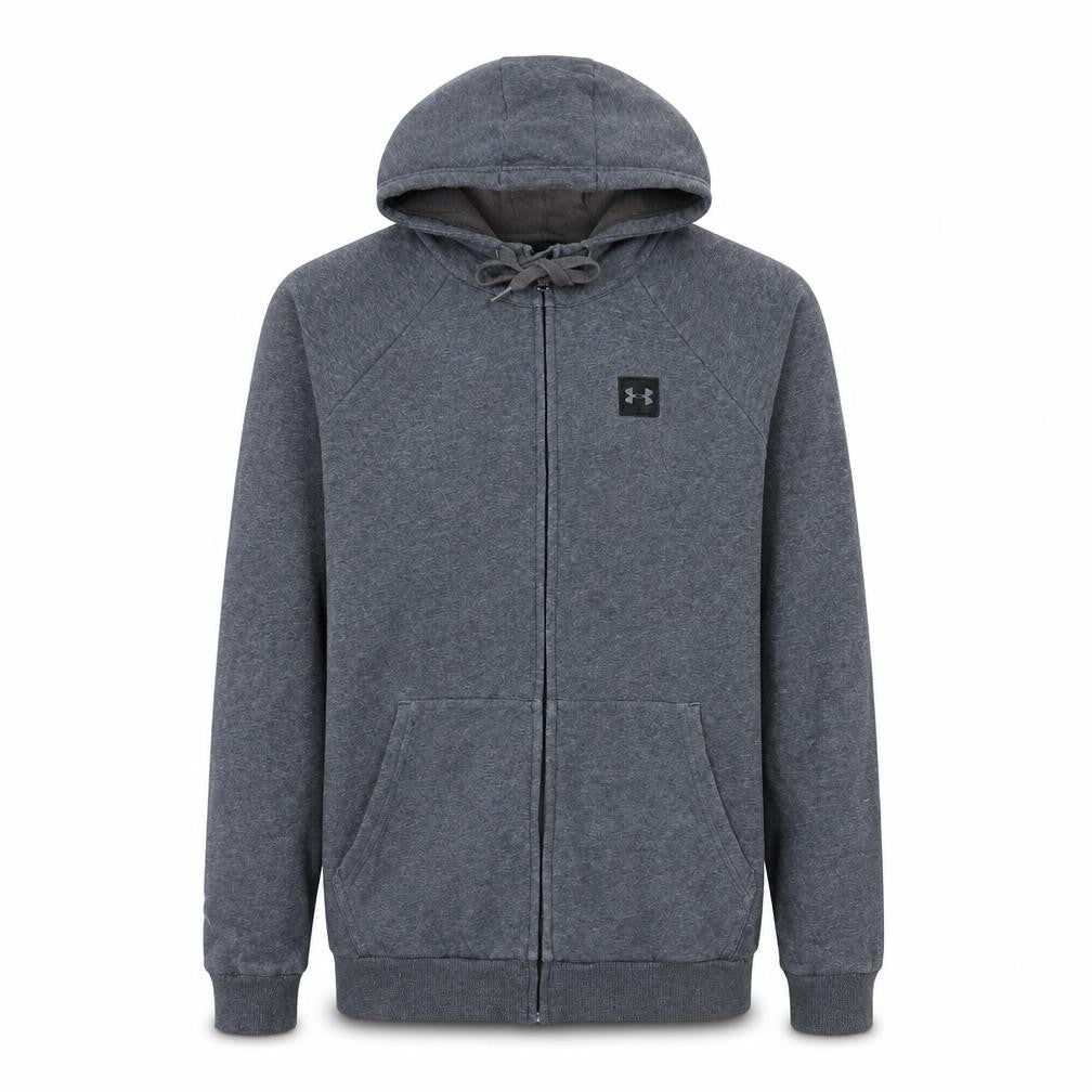 Under Armour Men's Grey Full Zip Hoodie Small Cotton Blend