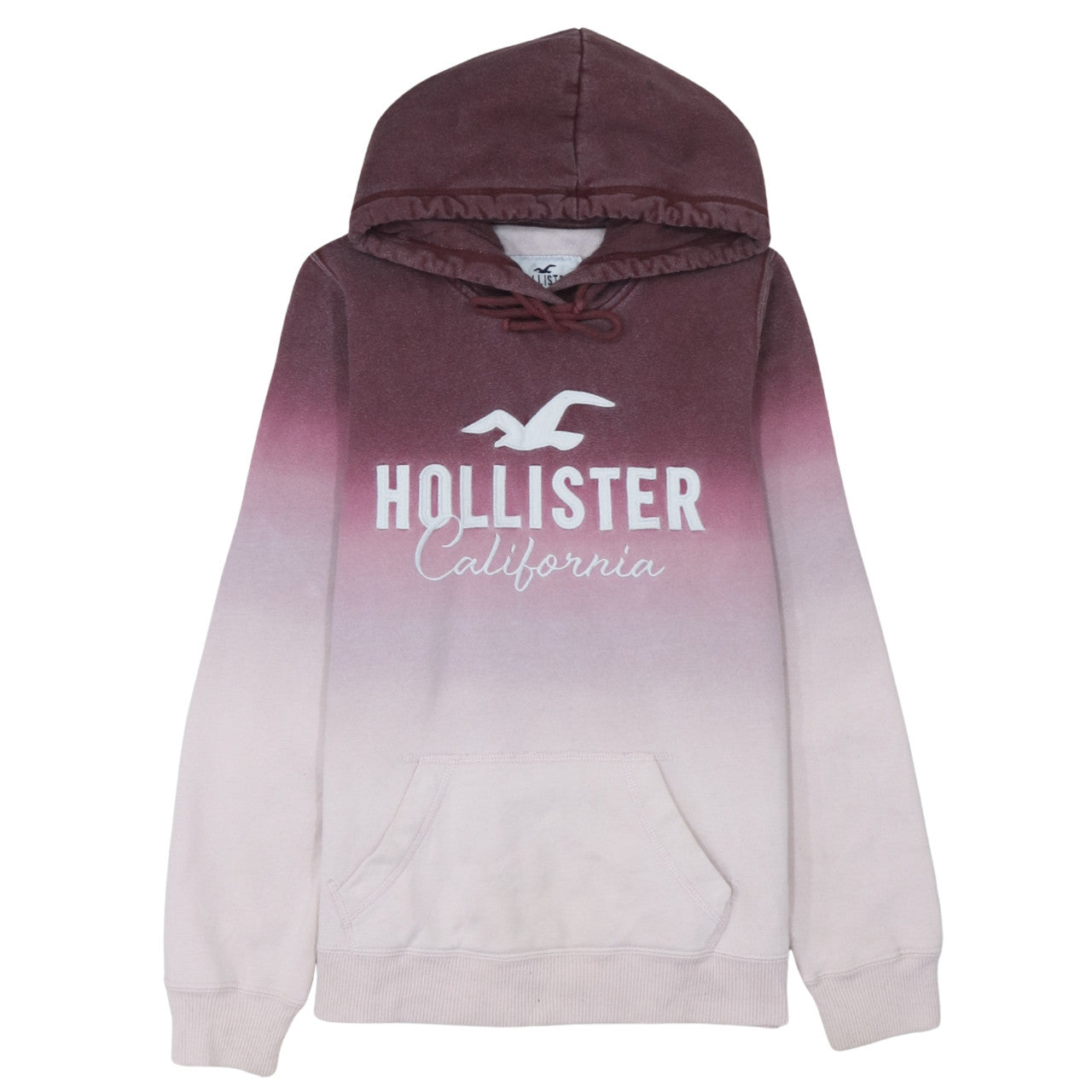 Hollister Men’s Multicoloured Pullover Hoodie Medium Fleece Logo