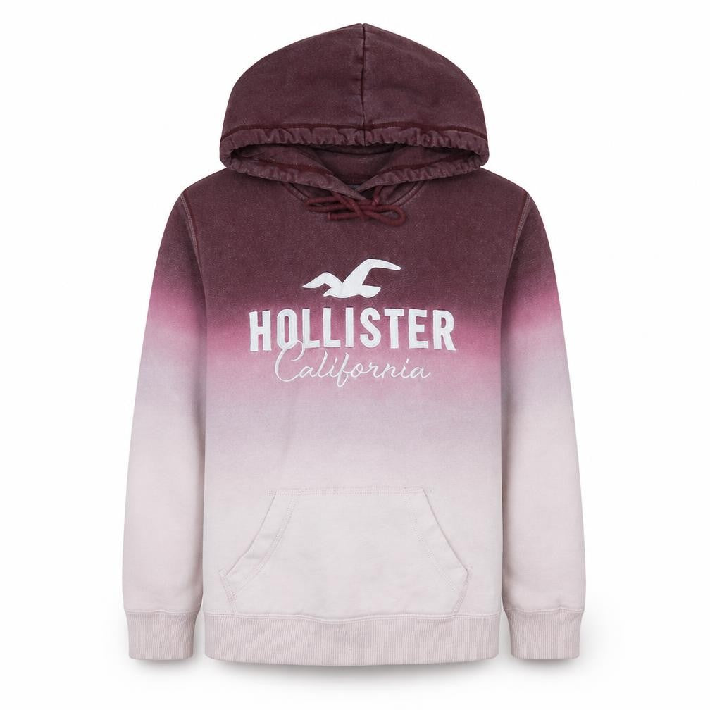 Hollister Men’s Multicoloured Pullover Hoodie Medium Fleece Logo