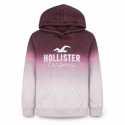 Hollister Men’s Multicoloured Pullover Hoodie Medium Fleece Logo