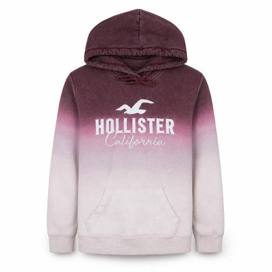 Hollister Men’s Multicoloured Pullover Hoodie Medium Fleece Logo