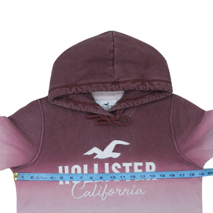 Hollister Men’s Multicoloured Pullover Hoodie Medium Fleece Logo