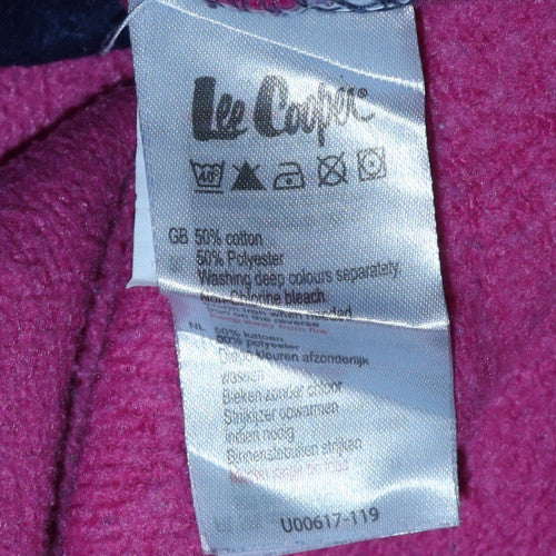Lee Cooper Womens Navy Pink Pullover Hoodie Size 14 Cotton Blend