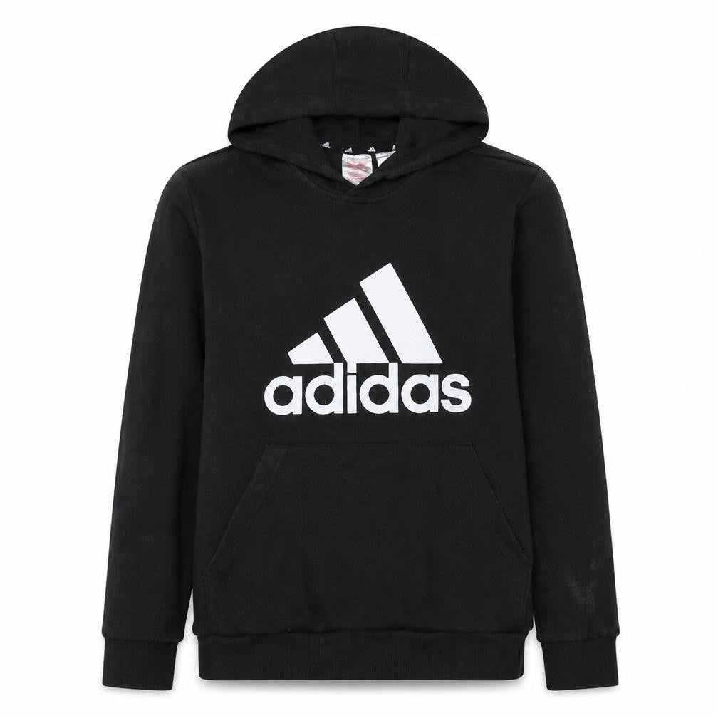 Adidas Boys Black Pullover Hoodie 13-14 Years Regular Fit Graphic Logo