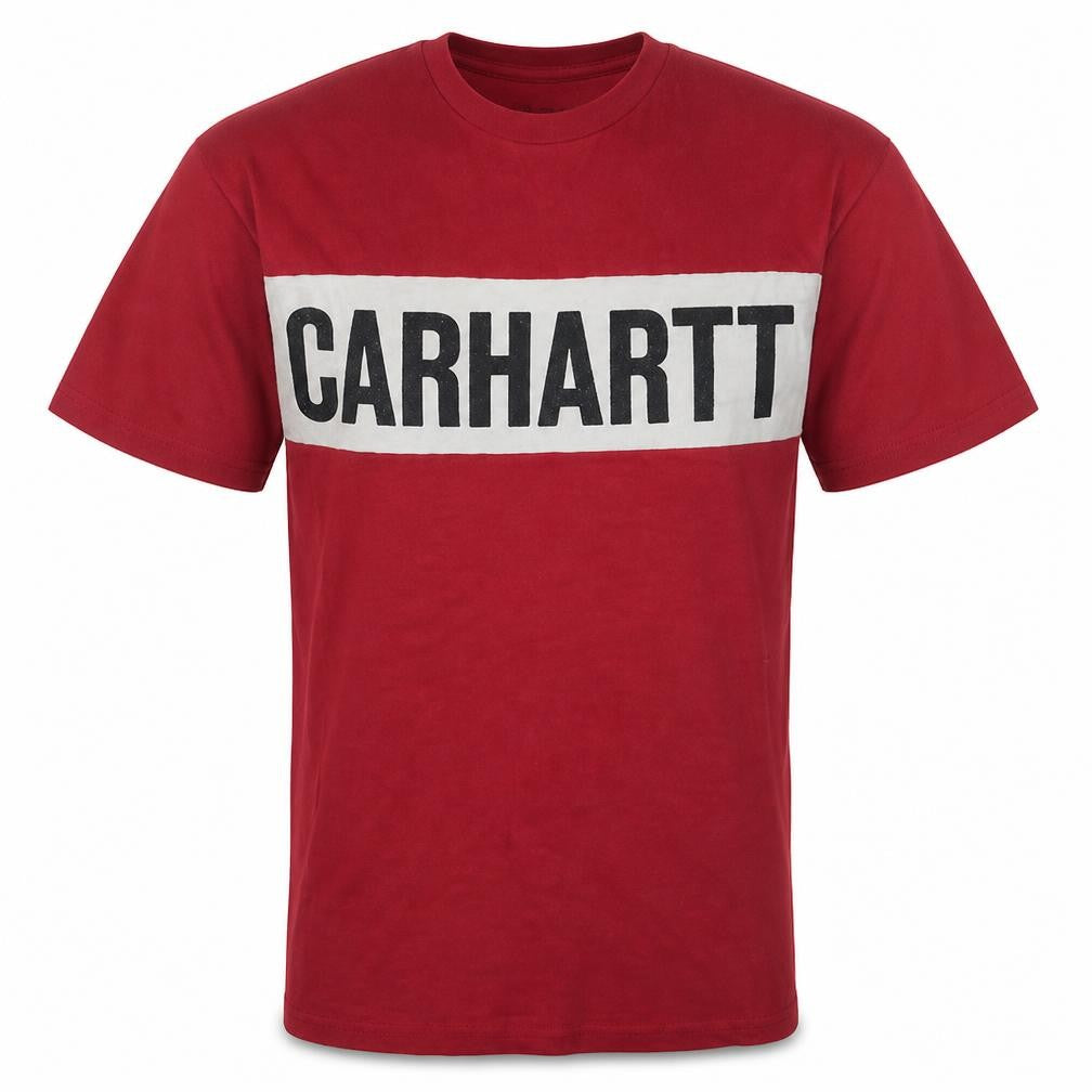 Carhartt Men Red Small Logo Graphic Cotton T-Shirt