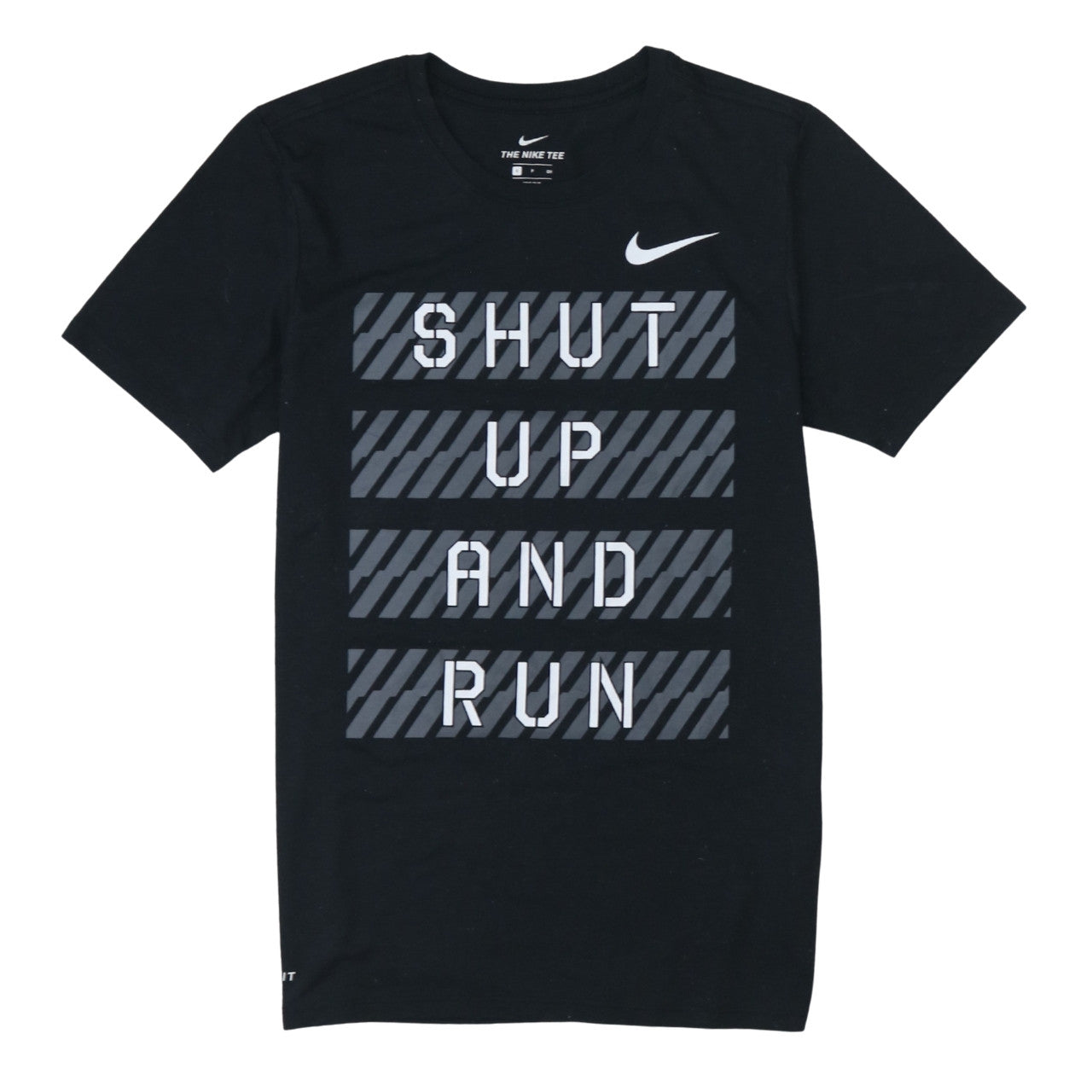 Nike Men's Black 'Shut Up and Run' Dri-FIT Athletic T-Shirt Size S