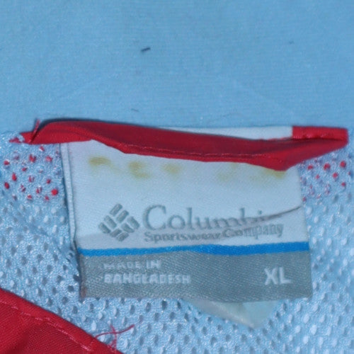 Columbia Men's Red XL Waterproof Hooded Rain Jacket
