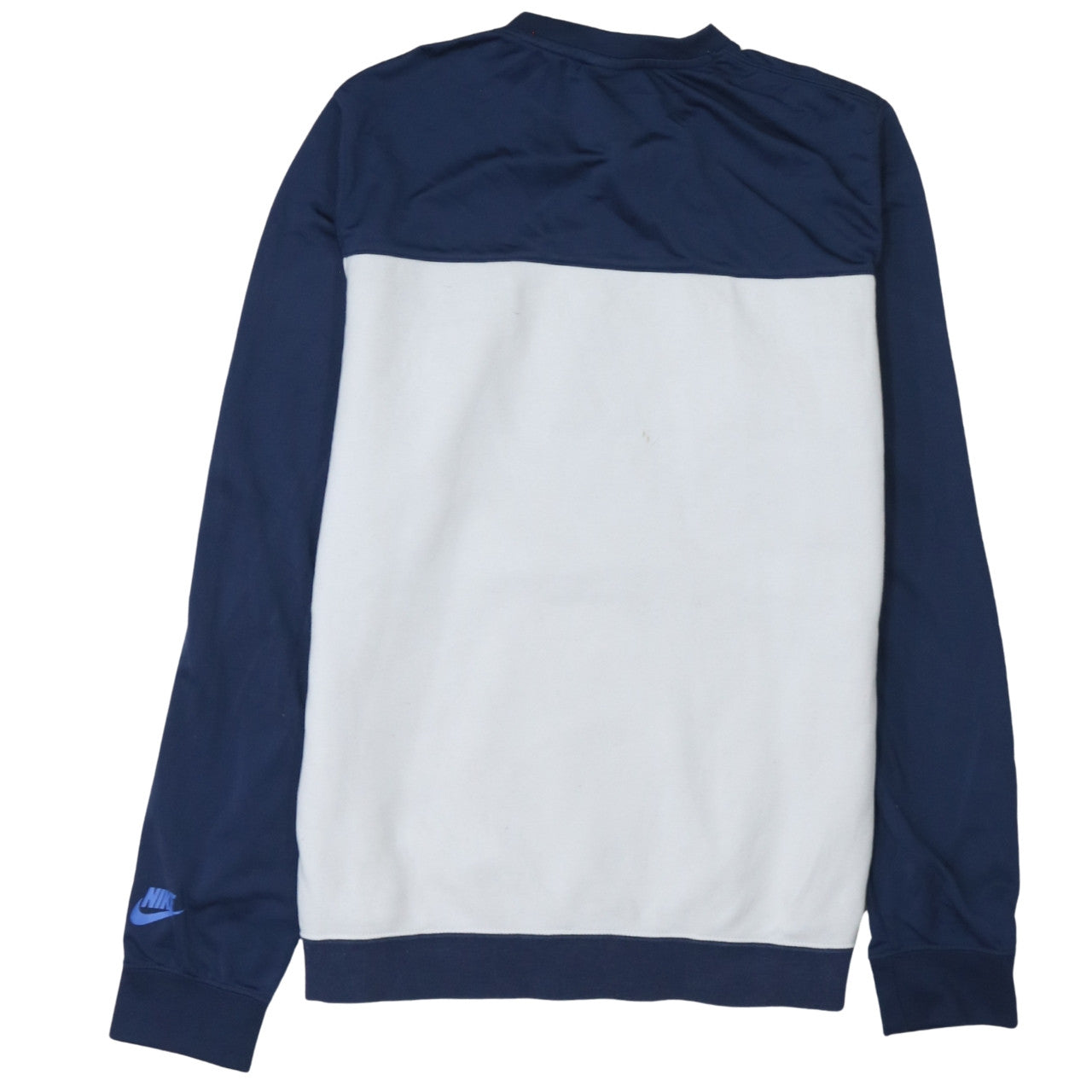 Nike Men's Blue & White Logo Crew Neck Pullover Sweatshirt M