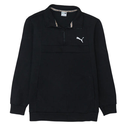 Additional front view of Puma Men's Black L 1/4 Zip Fleece Sweatshirt
