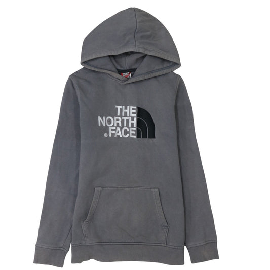 The North Face Boys Grey XL Pullover Hoodie Cotton Logo Print Casual