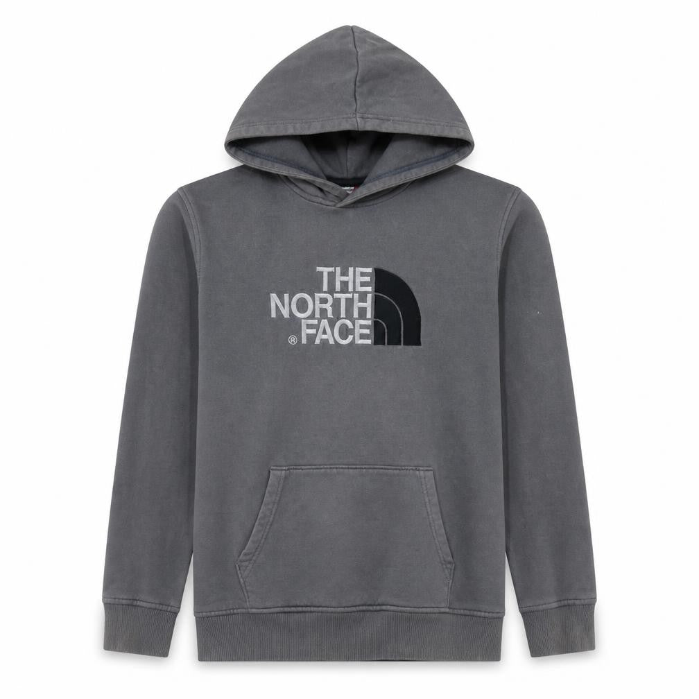 The North Face Boys Grey XL Pullover Hoodie Cotton Logo Print Casual