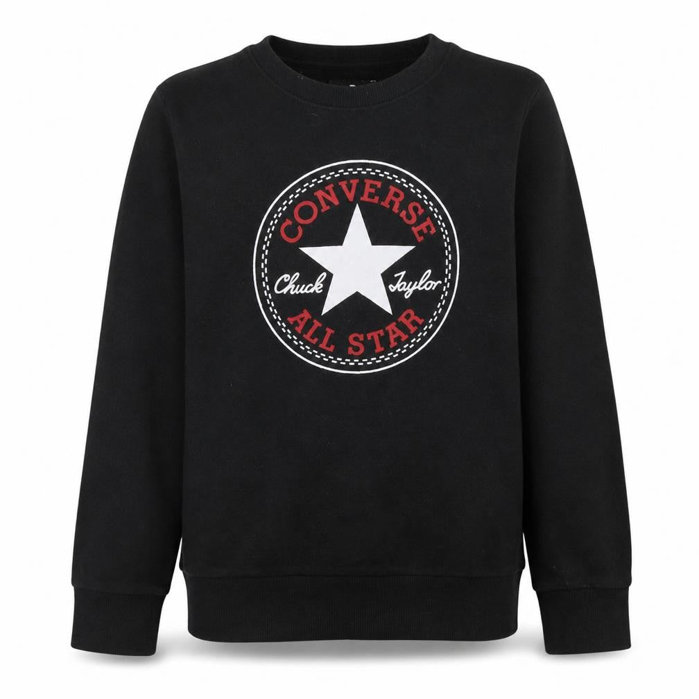 Converse Boys Black Graphic Logo Crew Neck Pullover Sweatshirt 12-13 Years
