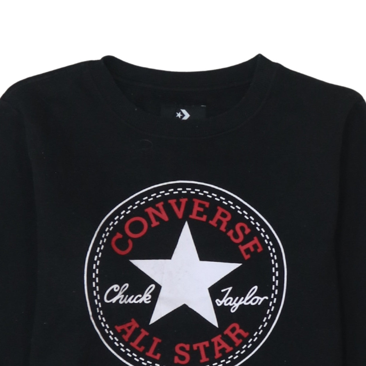 Converse Boys Black Graphic Logo Crew Neck Pullover Sweatshirt 12-13 Years