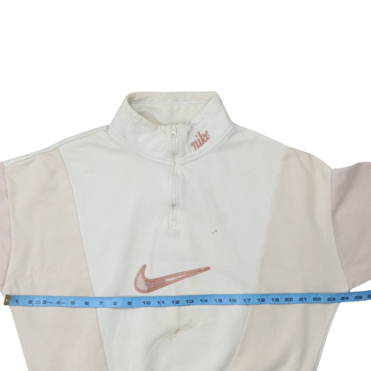 Nike Women’s Beige 1/4 Zip Pullover Sweatshirt Size S Loose Fit