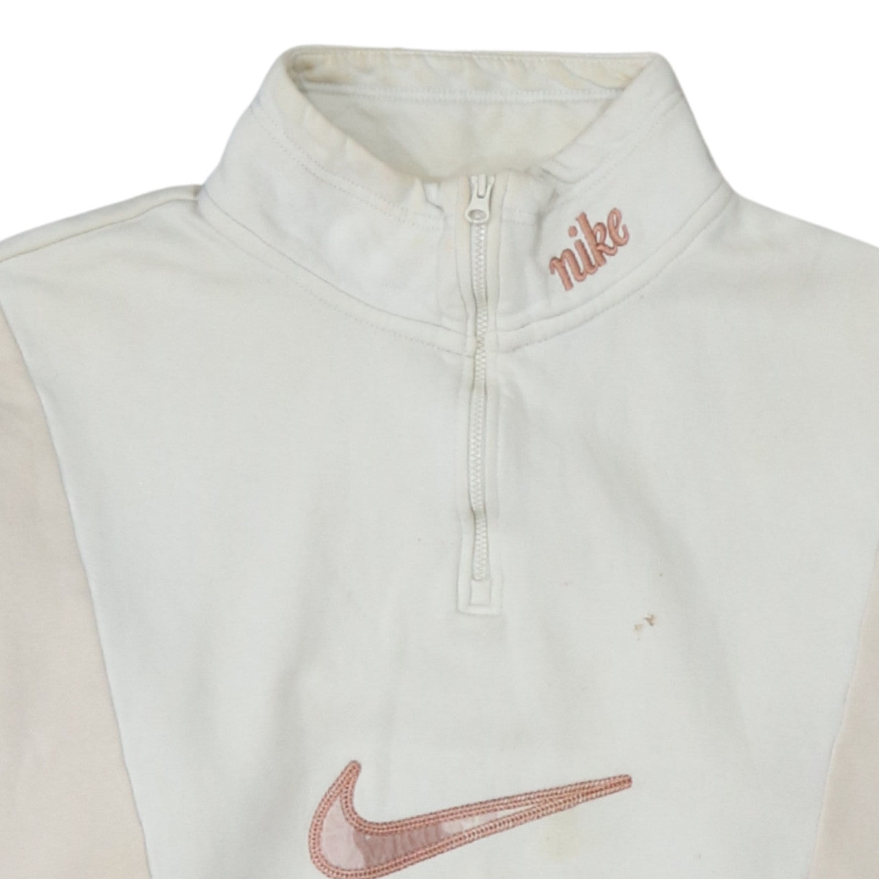 Nike Women’s Beige 1/4 Zip Pullover Sweatshirt Size S Loose Fit