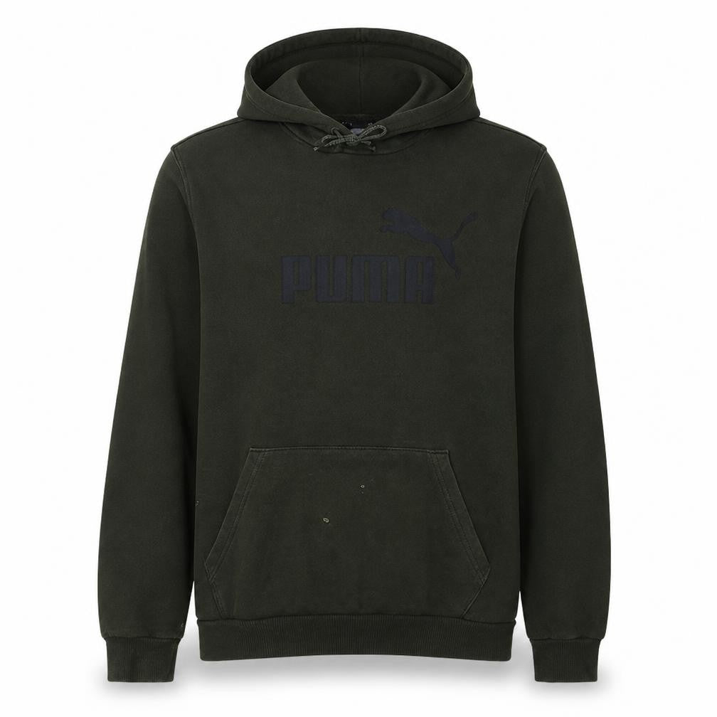 Puma Men Green Pullover Hoodie L Hooded Fleece Sweatshirt