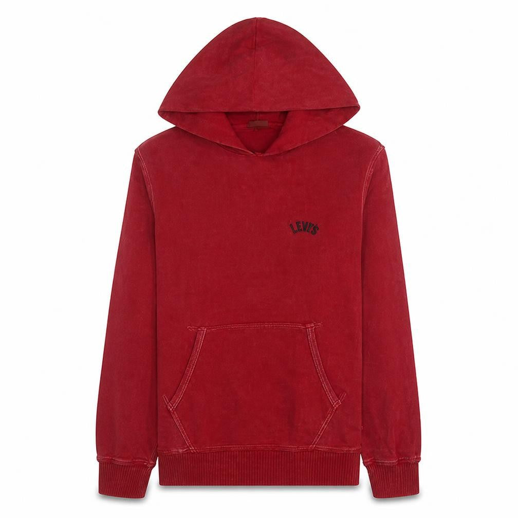 Levi's Men's Red Pullover Hoodie Medium Fleece Cotton Sweatshirt