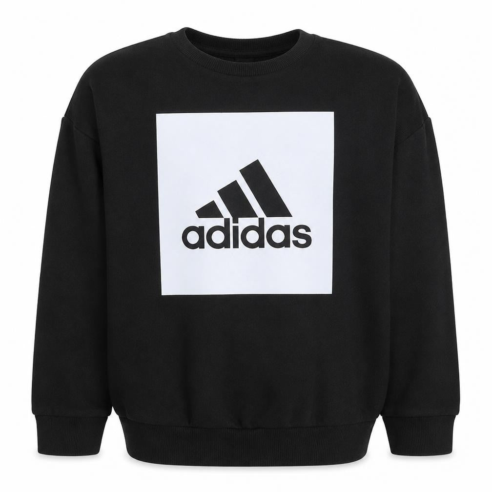 Adidas Boys Black Logo Crew Neck Pullover Sweatshirt 13-14 Years