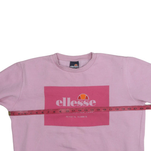 Ellesse Womens Pink Crew Neck Pullover Sweatshirt UK 12