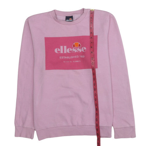 Ellesse Womens Pink Crew Neck Pullover Sweatshirt UK 12