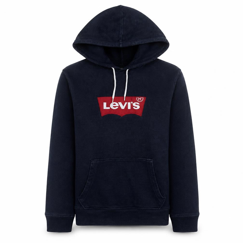 Levi's Women's Navy Pullover Hoodie Small Logo Cotton Sweatshirt