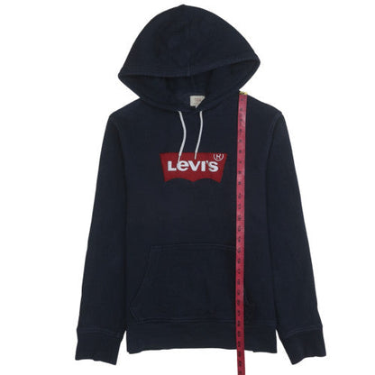 Levi's Women's Navy Pullover Hoodie Small Logo Cotton Sweatshirt