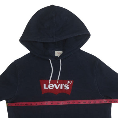 Levi's Women's Navy Pullover Hoodie Small Logo Cotton Sweatshirt