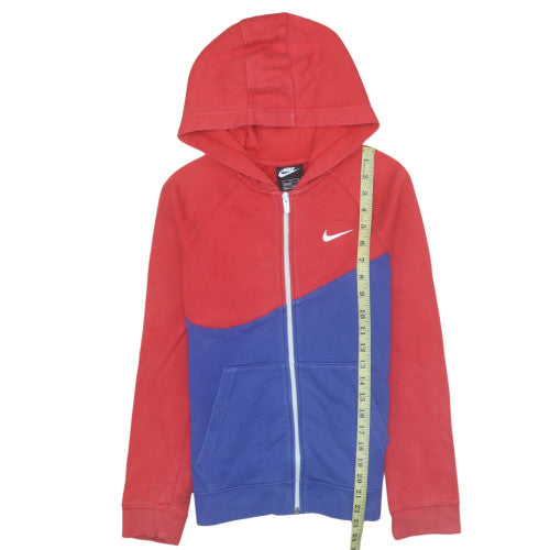 Nike Boys Red Blue Hooded Track Jacket 11-12 Years Full Zip Colourblock
