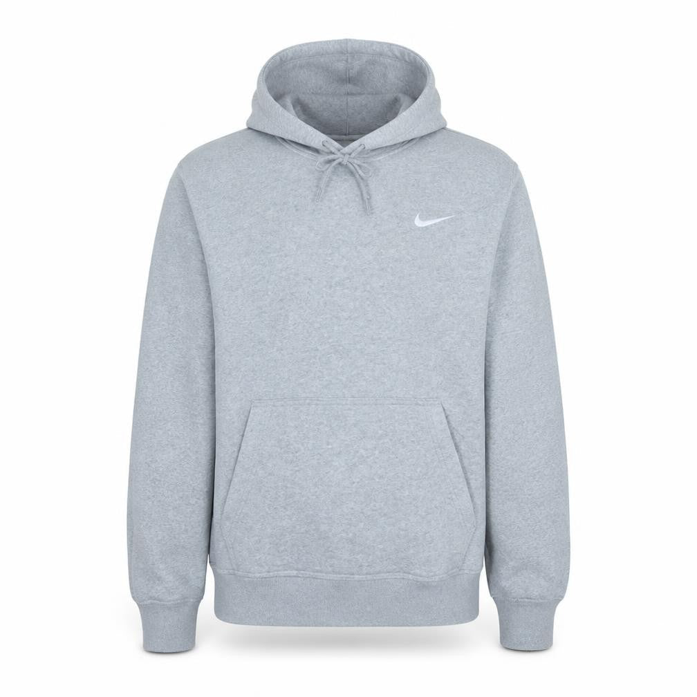 Nike Men's Grey Pullover Hoodie M Regular Fit Fleece Sweatshirt