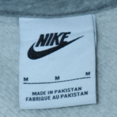 Nike Men's Grey Pullover Hoodie M Regular Fit Fleece Sweatshirt